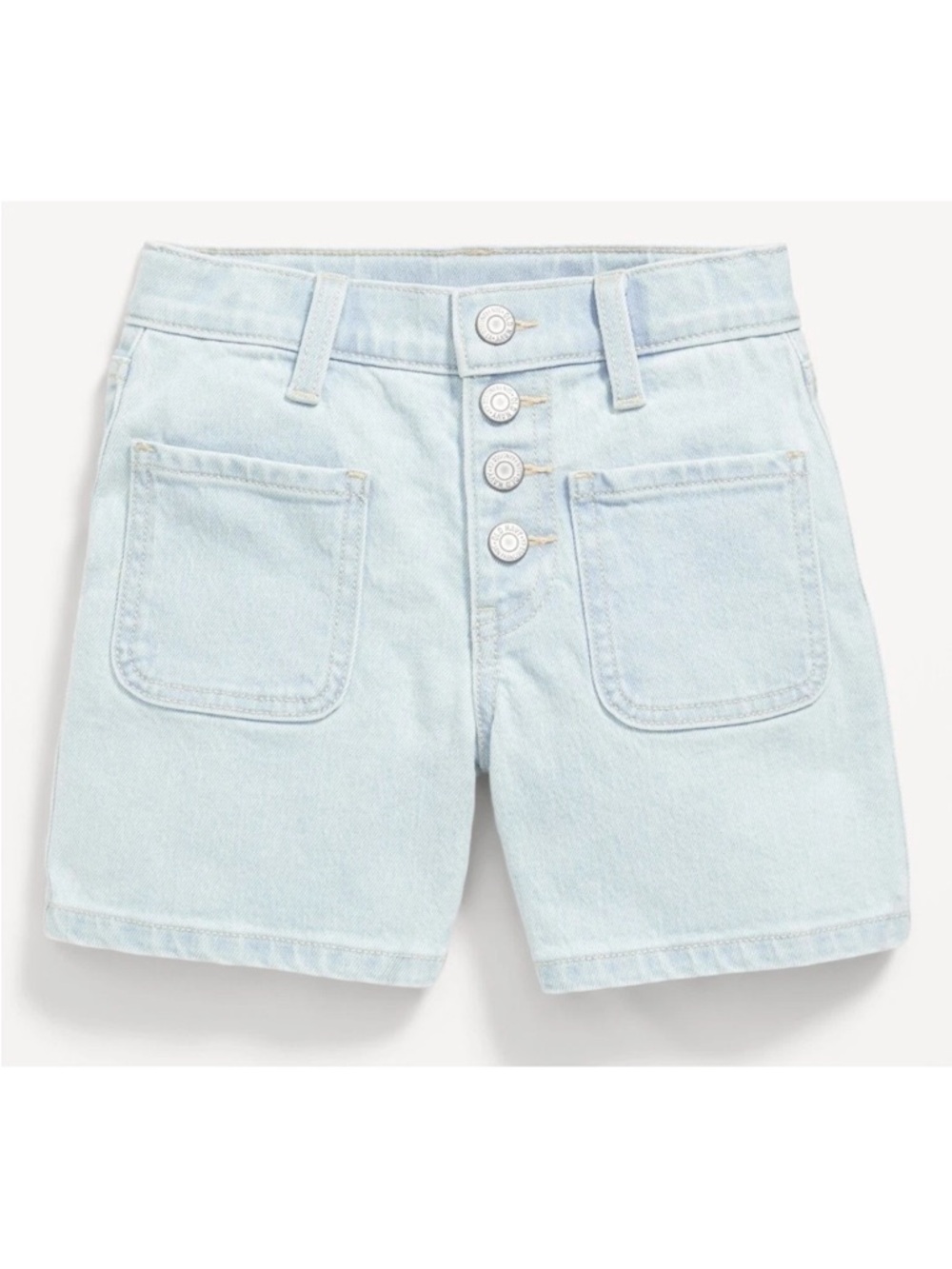 Old Navy High-Waist Light Blue Denim Shorts with Patch Pockets 16 Girls Mariner